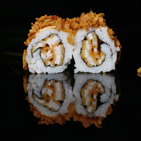 Pollo frito, mayonesa picante, teriyaki,cebolla  (4u)